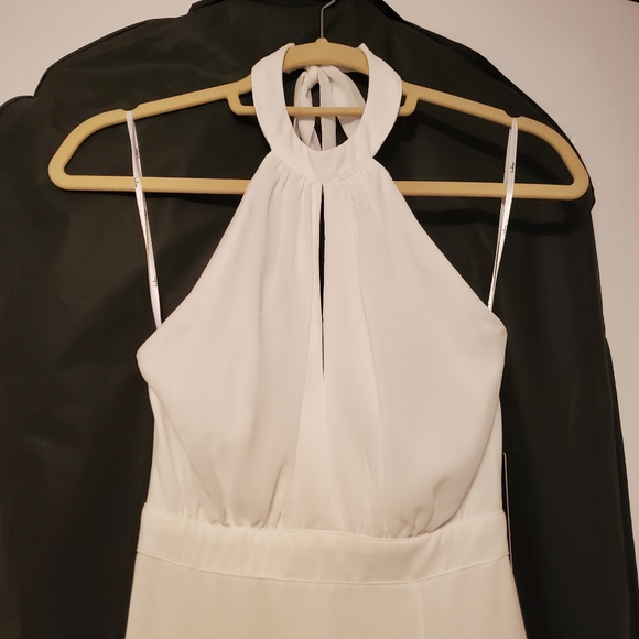 Lulus| Truly Delightful White Halter Maxi Dress| Size XS| WeddinglProm|Gown - Picture 7 of 15